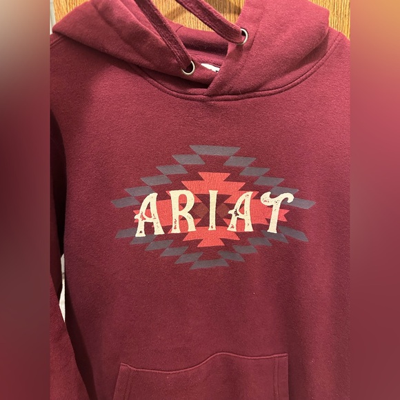 Ariat Women’s Burgundy Hoodie Sweater - Picture 3 of 4